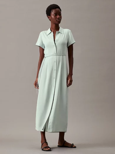 Robe-chemise relaxed en crêpe - CALVIN KLEIN