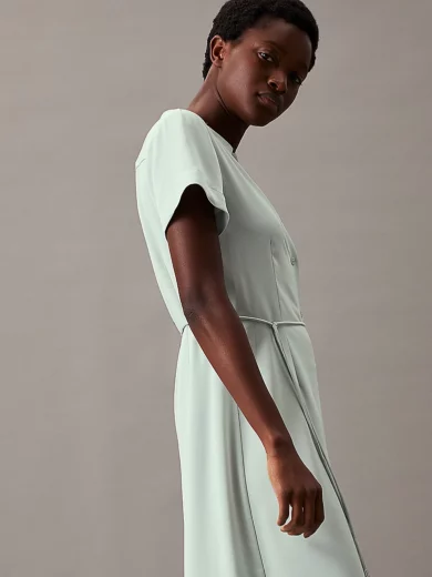 Robe-chemise relaxed en crêpe - CALVIN KLEIN