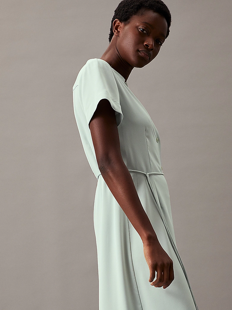 Robe-chemise relaxed en crêpe - CALVIN KLEIN