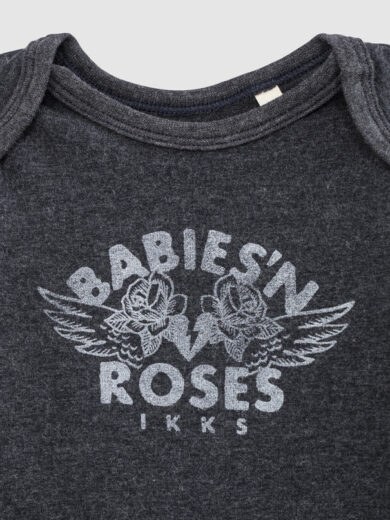 Body gris chiné visuel roses bébé - IKKS
