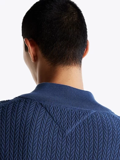 Pull tissage chevron à demi-zip - TOMMY HILFIGER