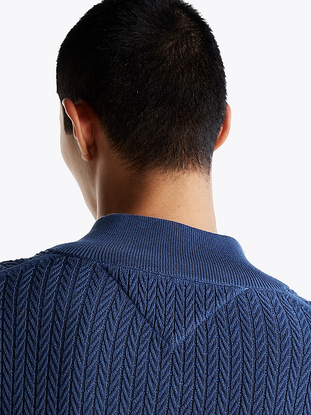 Pull tissage chevron à demi-zip - TOMMY HILFIGER