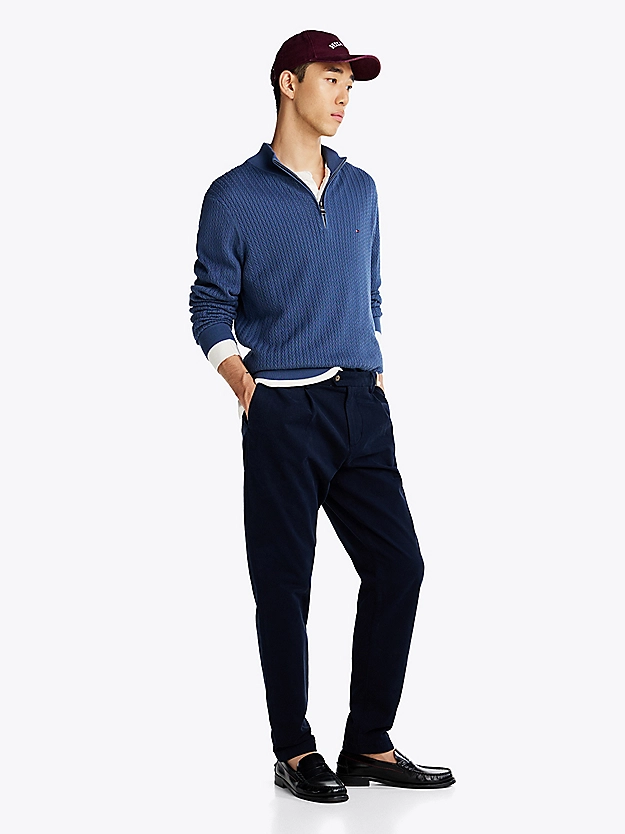 Pull tissage chevron à demi-zip - TOMMY HILFIGER