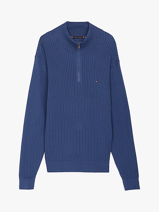 Pull tissage chevron à demi-zip - TOMMY HILFIGER