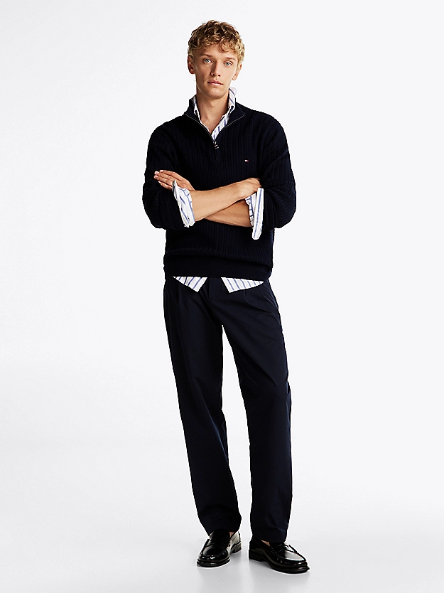 Pull tissage chevron à demi-zip - TOMMY HILFIGER
