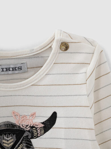 Tee-shirt blanc cassé visuel crâne de vache bébé fille - IKKS