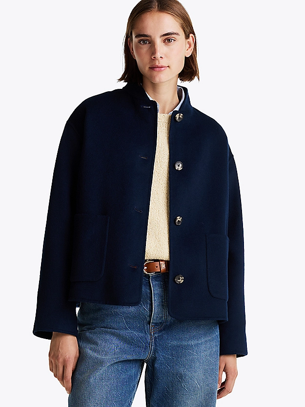 Veste en laine majoritaire à col baseball - TOMMY HILFIGER