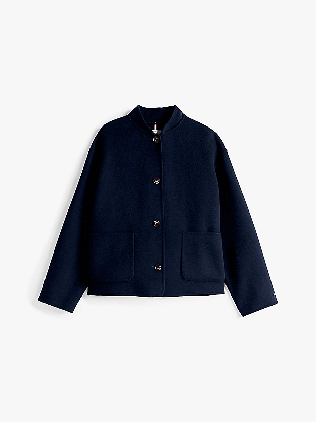 Veste en laine majoritaire à col baseball - TOMMY HILFIGER