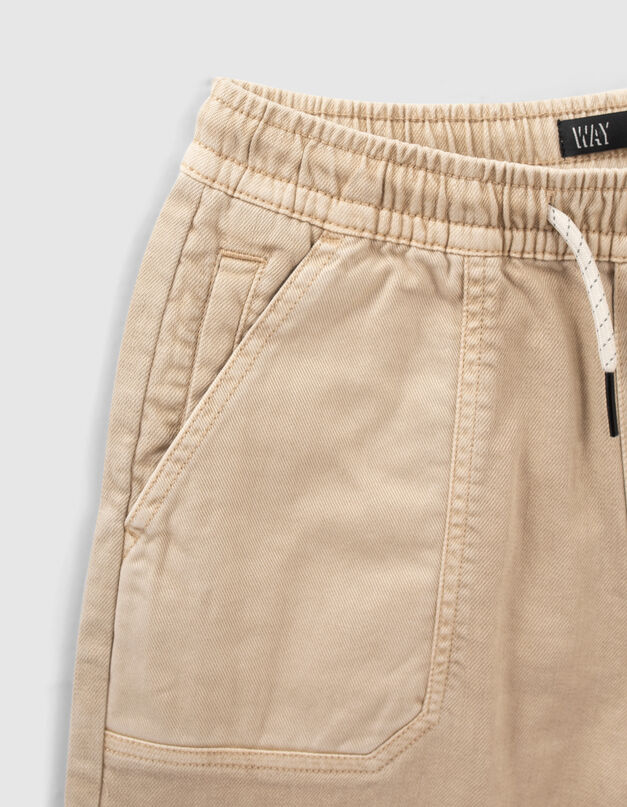 Bermuda beige décontracté avec taille élastique - IKKS