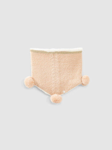 Snood rose poudré tricot bordé - IKKS