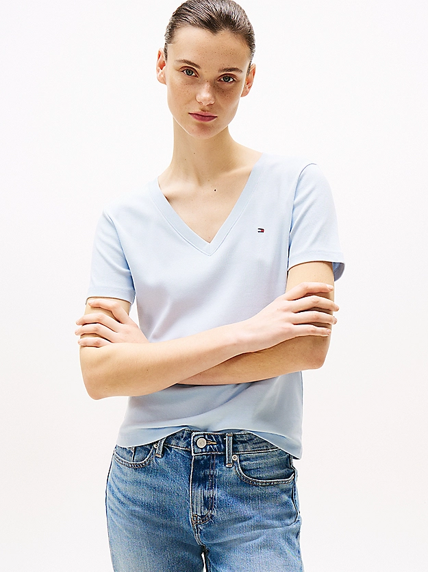 T-shirt ajusté à col en V - TOMMY HILFIGER