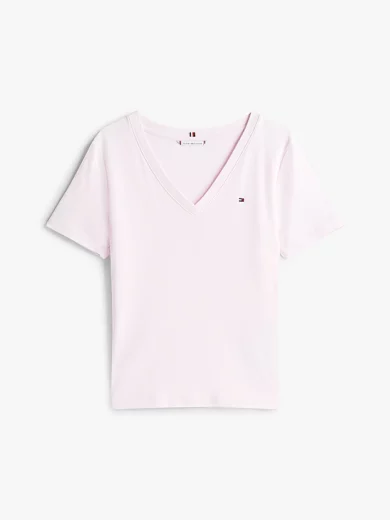 T-shirt ajusté à col en V - TOMMY HILFIGER