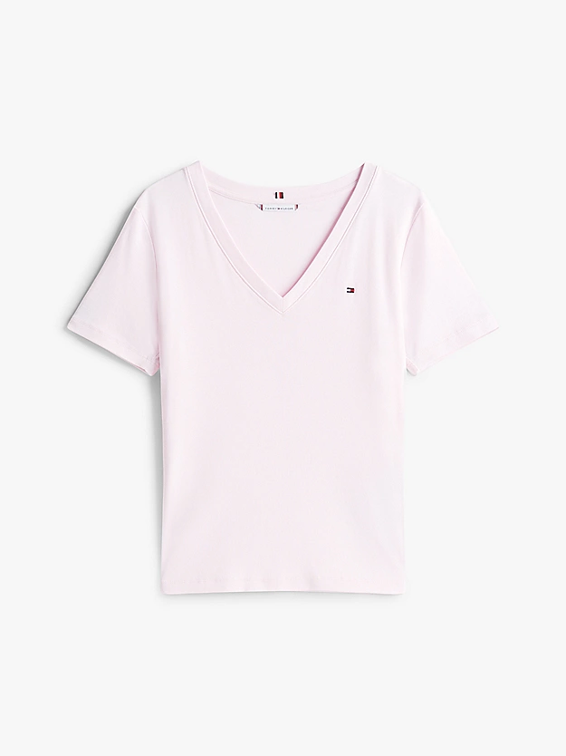 T-shirt ajusté à col en V - TOMMY HILFIGER