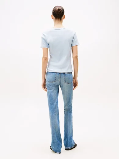 T-shirt ajusté à col en V - TOMMY HILFIGER