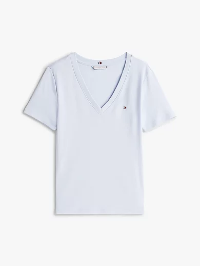 T-shirt ajusté à col en V - TOMMY HILFIGER