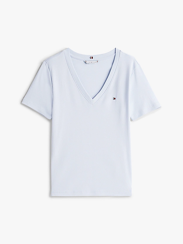 T-shirt ajusté à col en V - TOMMY HILFIGER