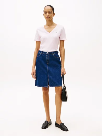T-shirt ajusté à col en V - TOMMY HILFIGER