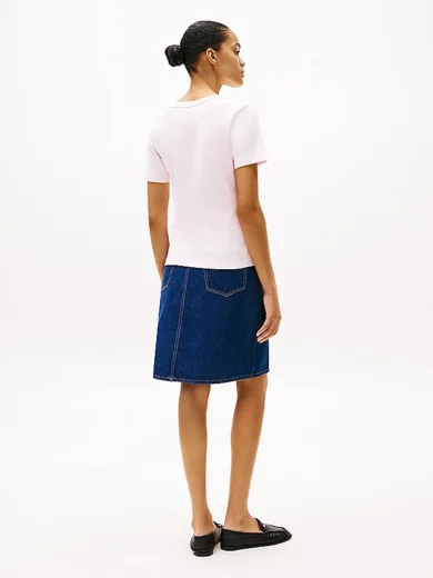 T-shirt ajusté à col en V - TOMMY HILFIGER