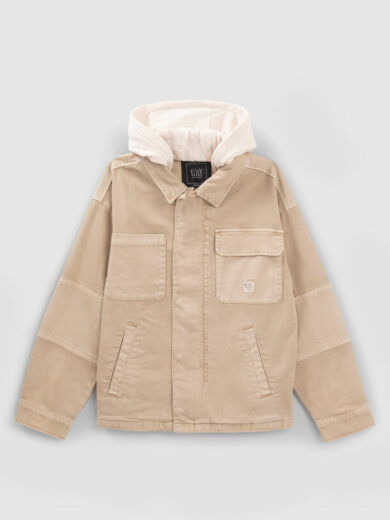 Veste en jean beige capuche amovible - IKKS