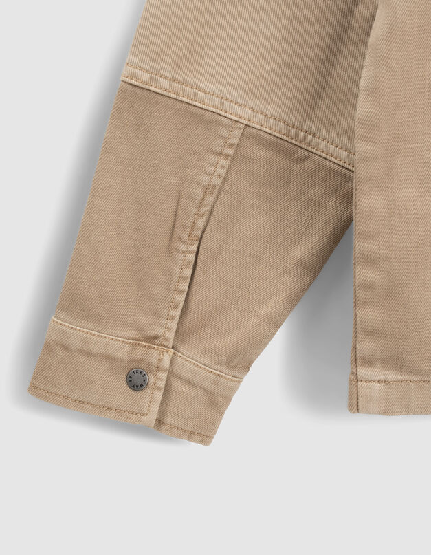 Veste en jean beige capuche amovible - IKKS