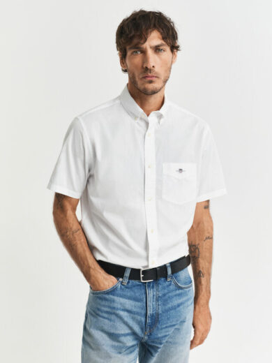 Chemise coupe regular à manches courtes en popeline - GANT