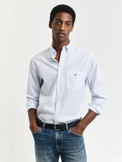 Chemise coupe regular en popeline à carreaux vichy - GANT