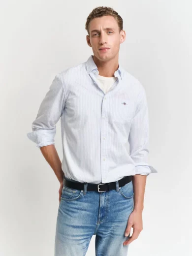 Chemise coupe regular en popeline à rayures classique - GANT