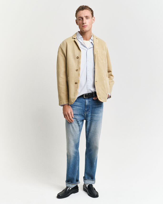 Chemise coupe regular en popeline à rayures classique - GANT