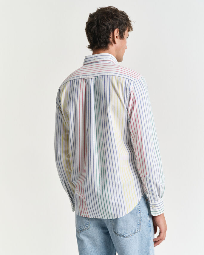 Chemise regular fit en coton Oxford à rayures multicolores - GANT