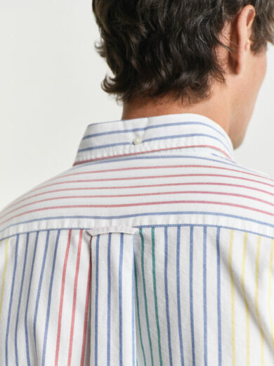 Chemise regular fit en coton Oxford à rayures multicolores - GANT