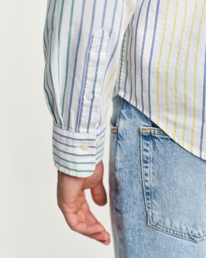 Chemise regular fit en coton Oxford à rayures multicolores - GANT