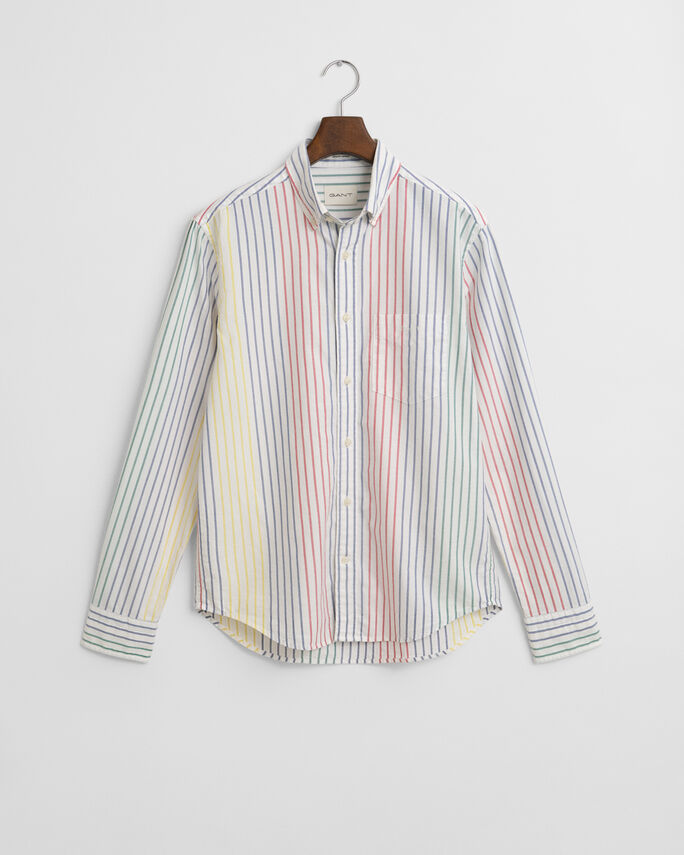 Chemise regular fit en coton Oxford à rayures multicolores - GANT