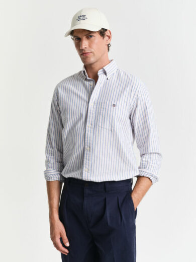 Chemise regular fit en coton Oxford classique à rayures - GANT