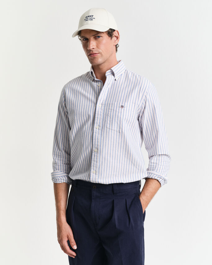 Chemise regular fit en coton Oxford classique à rayures - GANT