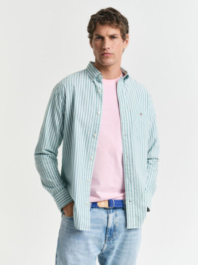 Chemise regular fit en coton Oxford classique à rayures - GANT