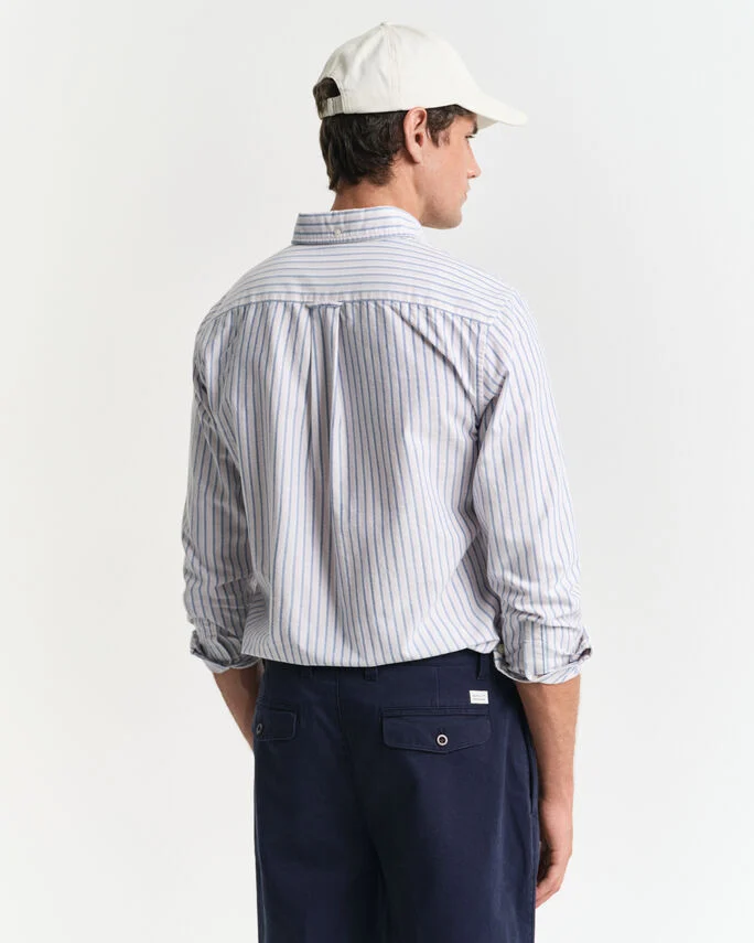 Chemise regular fit en coton Oxford classique à rayures - GANT