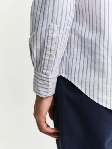 Chemise regular fit en coton Oxford classique à rayures - GANT
