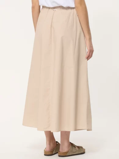 Jupe midi beige en popeline de coton - HUMILITY