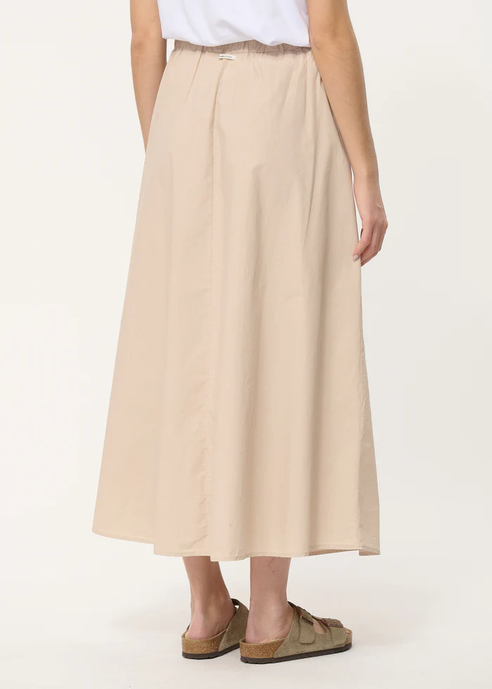 Jupe midi beige en popeline de coton - HUMILITY