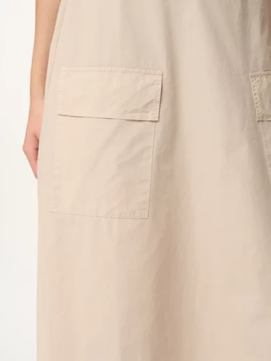Jupe midi beige en popeline de coton - HUMILITY