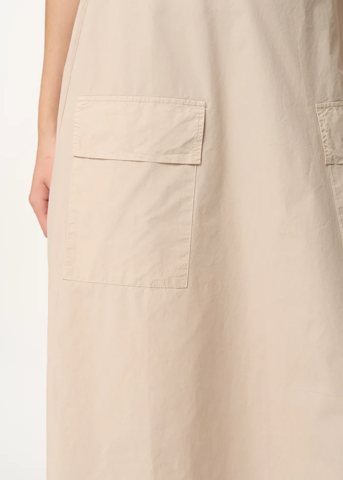 Jupe midi beige en popeline de coton - HUMILITY