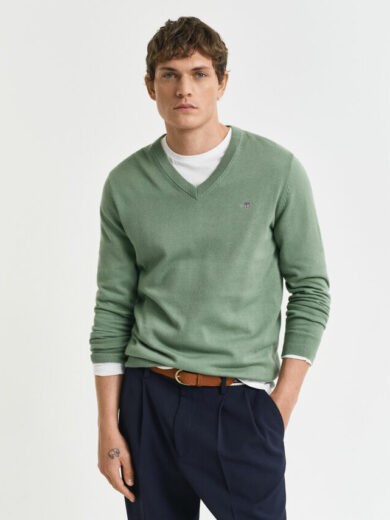Pull col V en coton classique - GANT