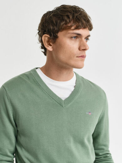 Pull col V en coton classique - GANT