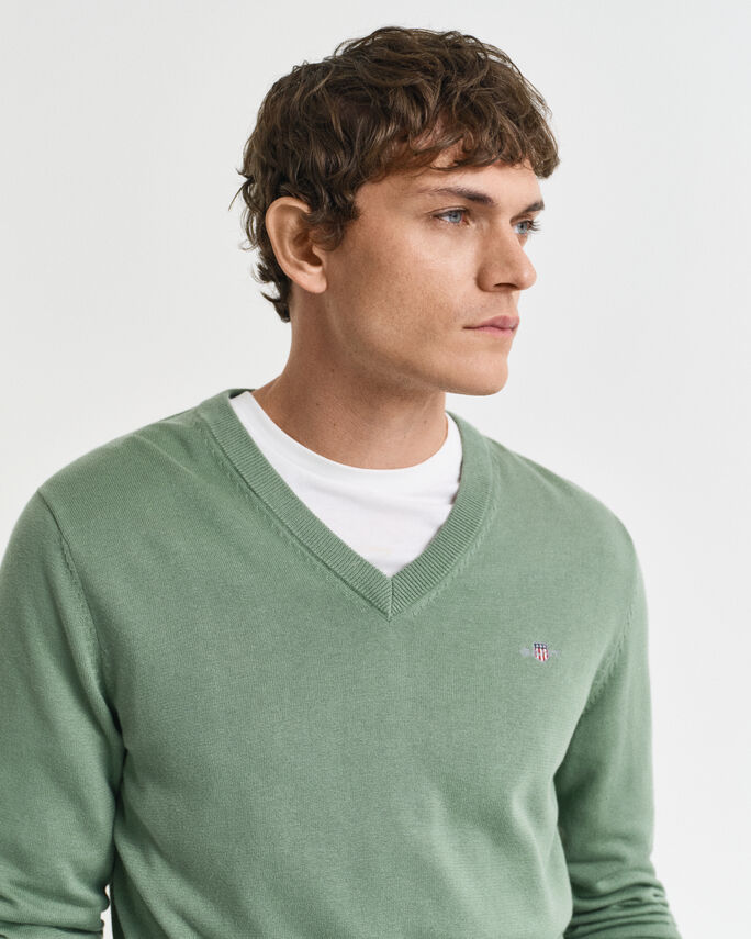 Pull col V en coton classique - GANT