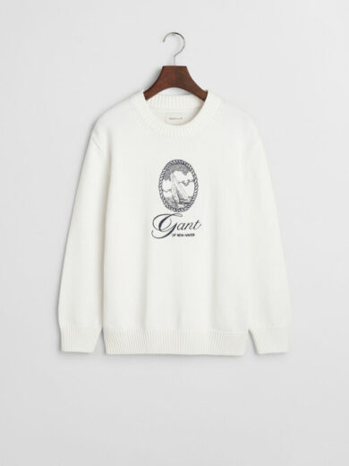 Pull col rond en coton Graphic - GANT
