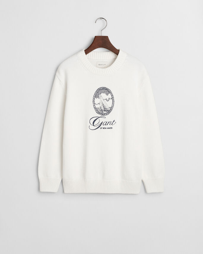 Pull col rond en coton Graphic - GANT