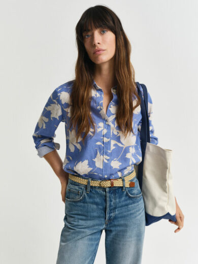 Chemise coupe regular en lin avec imprimé floral - GANT