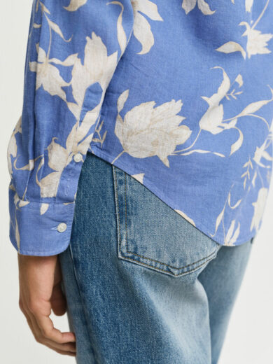Chemise coupe regular en lin avec imprimé floral - GANT