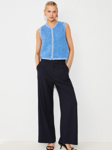 Gilet fantaisie sans manches bleu jean - SUNCOO