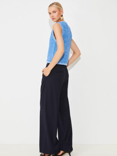 Gilet fantaisie sans manches bleu jean - SUNCOO